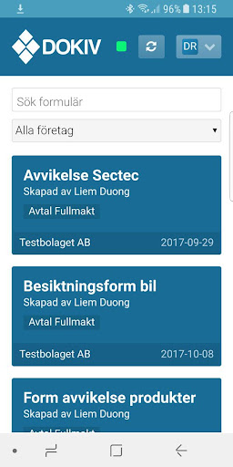 Android application Dokiv form screenshort