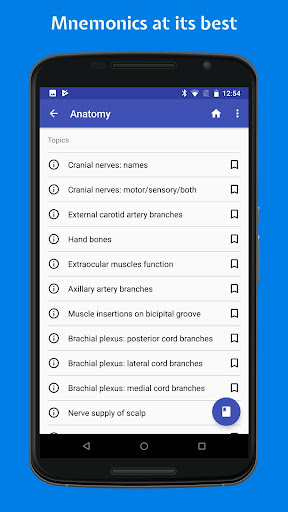 Android application Mednomics: Medical mnemonics screenshort