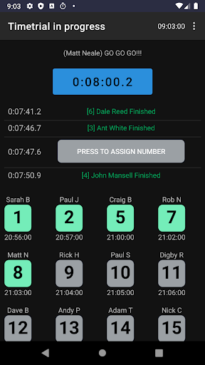 Android application Timing Trials screenshort
