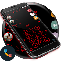 Circle Black Red Phone Dialer Theme