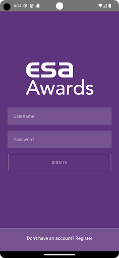 Android application ESA Awards screenshort