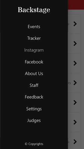 Android application Backstage Competition screenshort