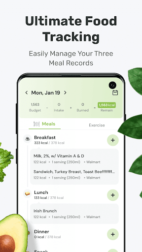 Screenshot of EZ Calorie Counter