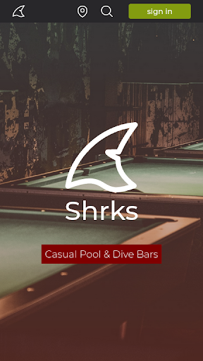 Android application Shrks - Bars with a pool table screenshort