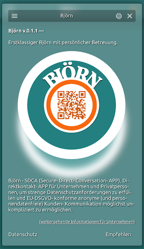 Björn - the App! Screen 2