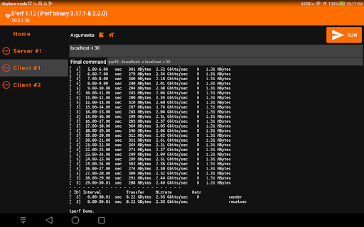 iperf for TV - iperf3 measure Screen 3