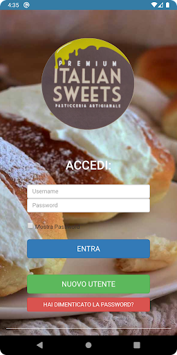 Android application Italian Sweets screenshort