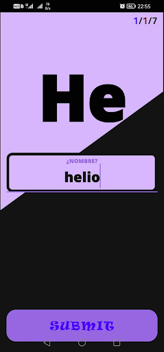 Android application chemical elements screenshort