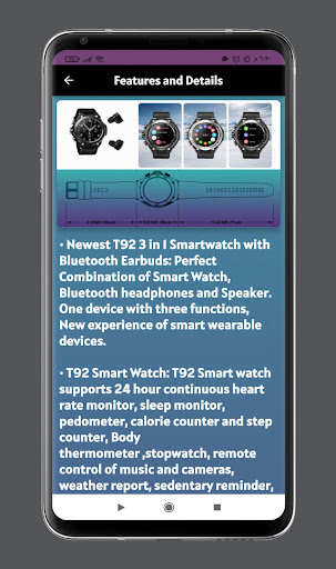 T92 Smartwatch Guide Screen 2