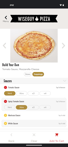 Screenshot of Wiseguy Pizza