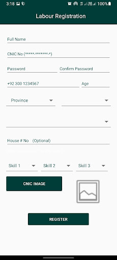 Mazdoor App Screen 2