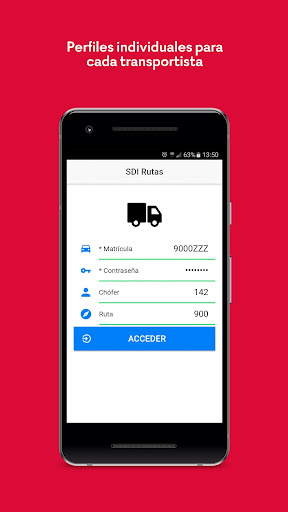 Android application SDI rutas transporte screenshort