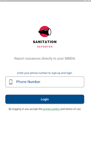 Android application Sanitation Reporter screenshort
