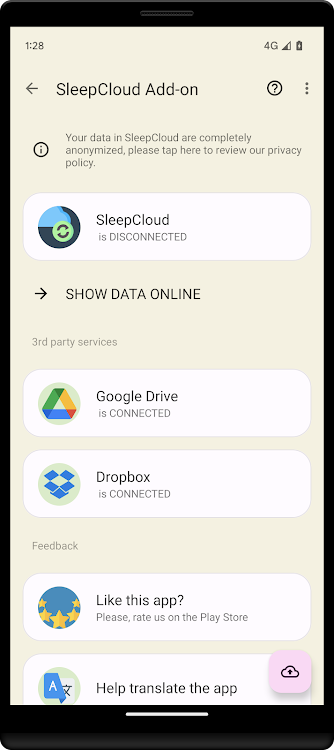 SleepCloud: Backup for Sleep - New - (Android)