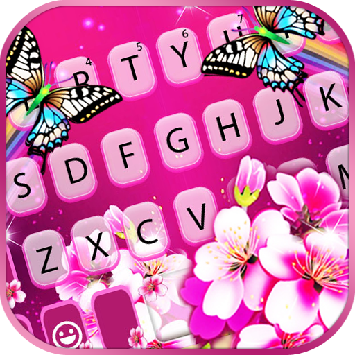 Pink Flower Butterfly Keyboard 1.0 Icon