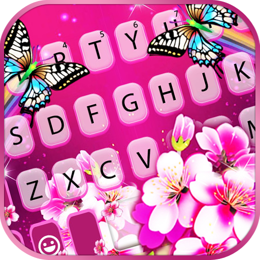Pink Flower Butterfly Keyboard logo