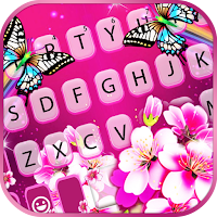 Фон клавиатуры Pink Flower Butterfly