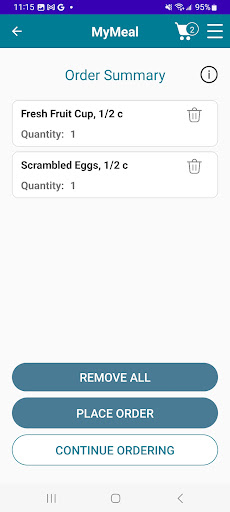 Screenshot of MyMeal by CompassOne
