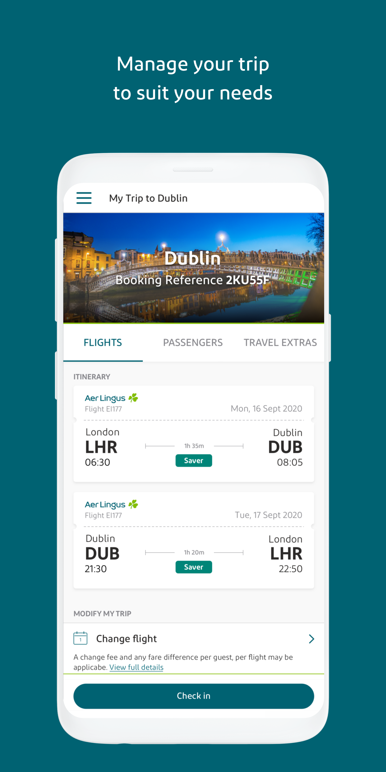 Android application Aer Lingus App screenshort