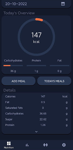 Track Calories App Screen 2