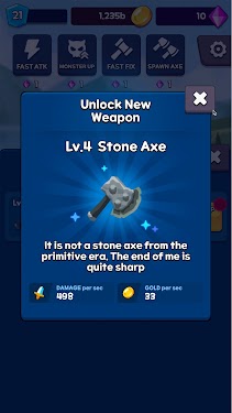 #3. Ultimate Axe Idle Clicker (Android) By: Excellcube