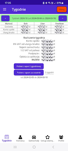 Android application Driver Settlements screenshort