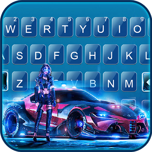 Neon Race Queen Keyboard Backg logo