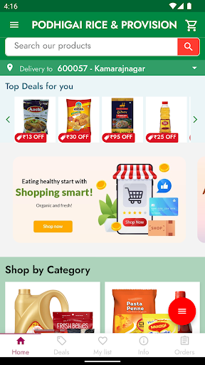 Android application PODHIGAI RICE & PROVISION screenshort