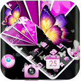 Pink Black Girlish Butterfly Theme icon