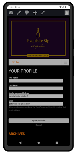 Android application exquisitesip screenshort