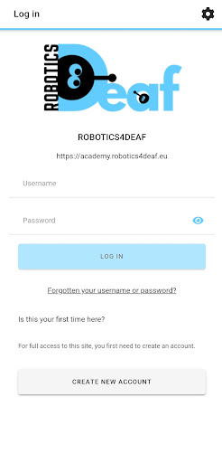 Android application ROBOTICS4DEAF M-learning screenshort