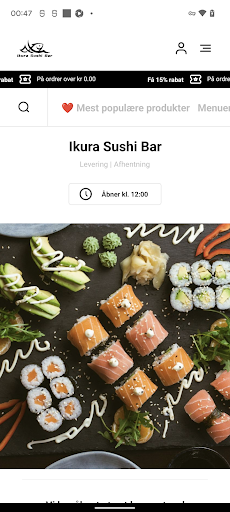 Android application Ikura Sushi Bar screenshort