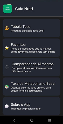 Android application Guia Nutri - Tabela Taco screenshort