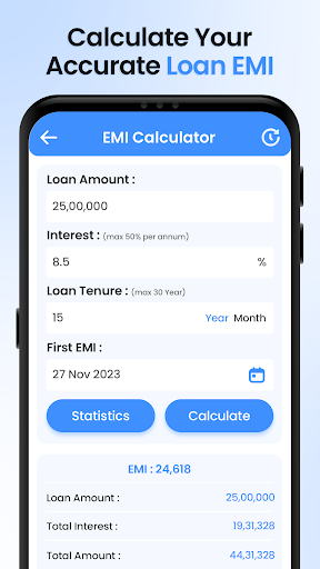 EMI Calculator - Loan Planner Screen 2