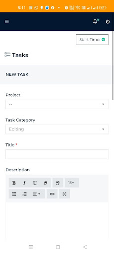 Android application Team Manage screenshort