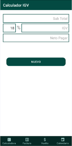 Calculador IGV Screen 3