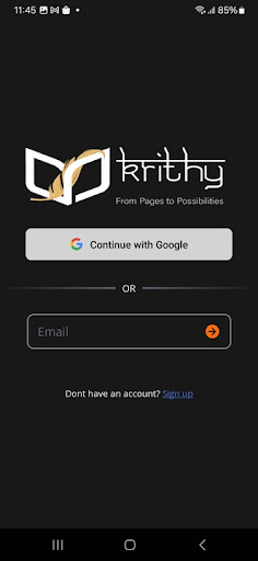 Android application Krithy screenshort