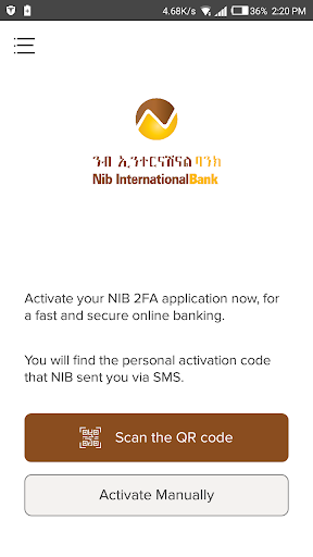 Android application Nib 2FA screenshort
