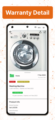 Android application PRO WARRANTY TRACKER screenshort