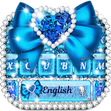 Blue Glitter Bow Keyboard icon
