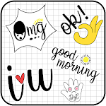 Cover Image of 下载 Cute Word Doodle Emoji Stickers 2.0 APK