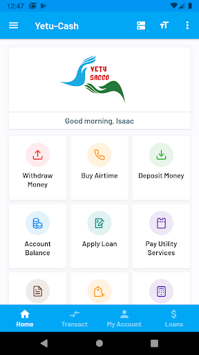 Android application Yetu-Cash screenshort