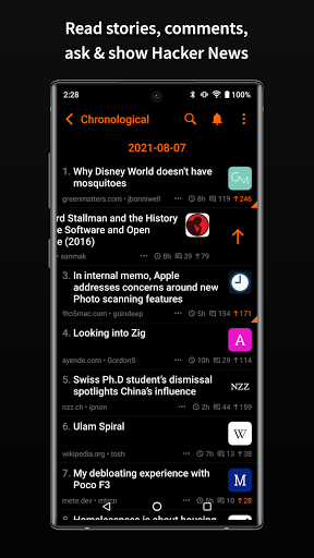 Android application HACK for Hacker News Tech screenshort