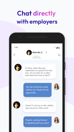 JobGet: Get Hired Screen 2