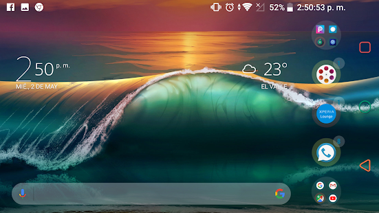 Kolory zachodu słońca: zrzut ekranu motywu Xperia