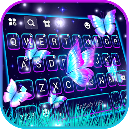 Neon Butterflies Theme logo