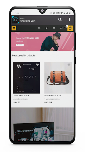 Android application Inout Shopping Cart screenshort