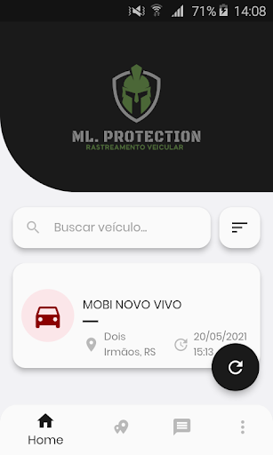 Android application ML Protection Rastreamento screenshort