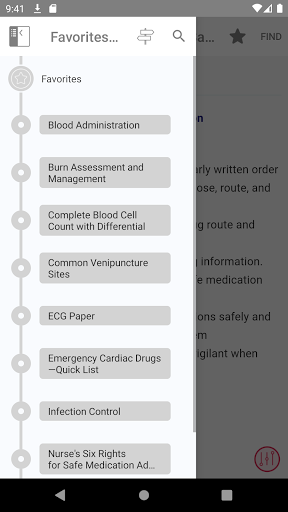 Screenshot of Mosby's PDQ for RN