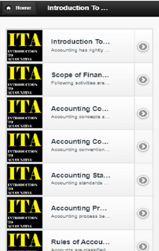 Android application Intro to Accounting screenshort